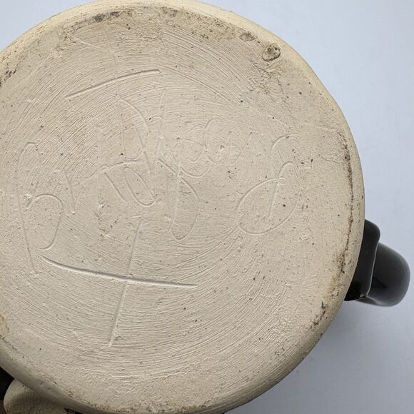 Bradford Art Pottery Studio Retired Face Artist Signed Coffee Mug Mustache - Picture 4 of 4